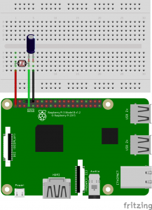 Circuit of Light Dependent Resistor (LDR) in Raspberry Pi